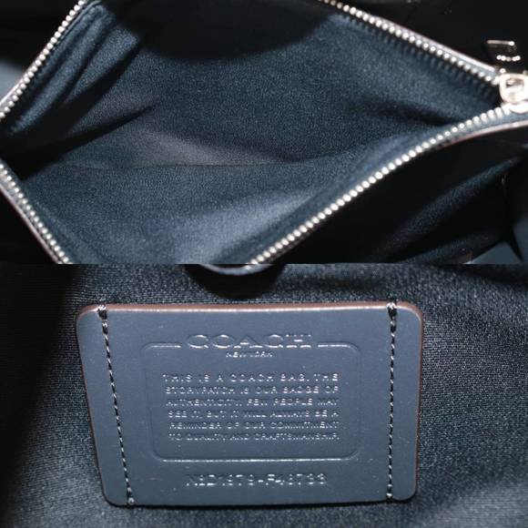 COACH 2way double face leather carryall tote bag shoulder light clover x saddle - Picture 9 of 10